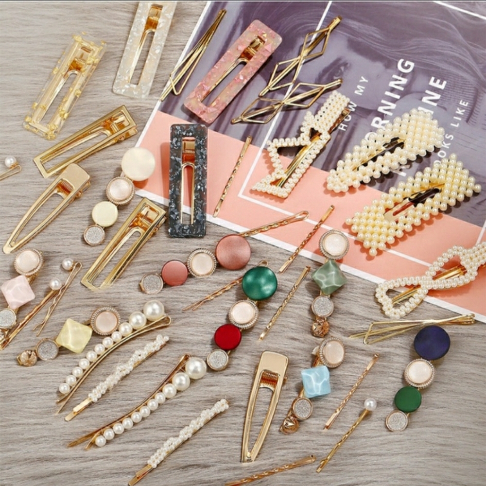 Hairpins Clips Pearls and gems - Picture 2 of 2